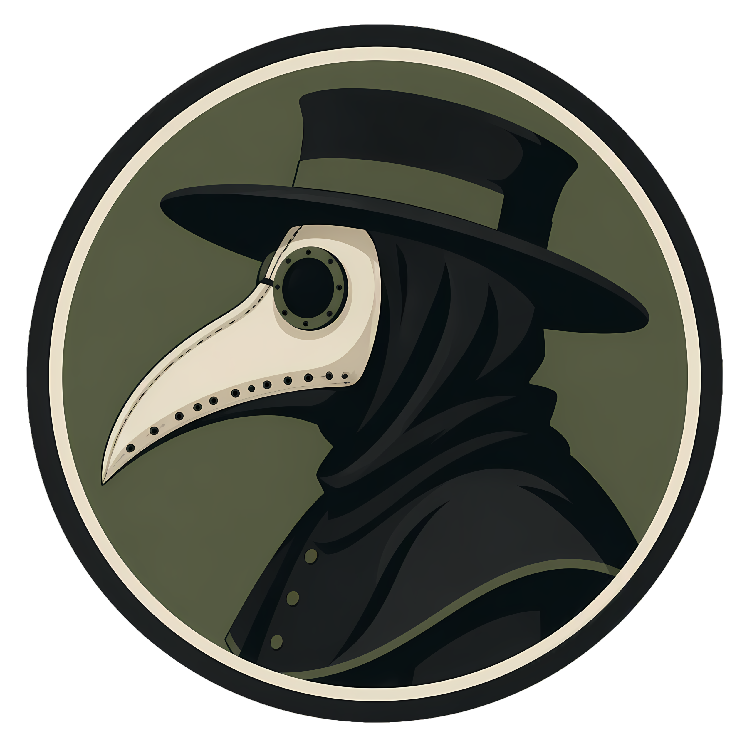 Vintage Plague Doctor T-Shirt | Retro Bird Mask Silhouette Horror Tee - Image 2