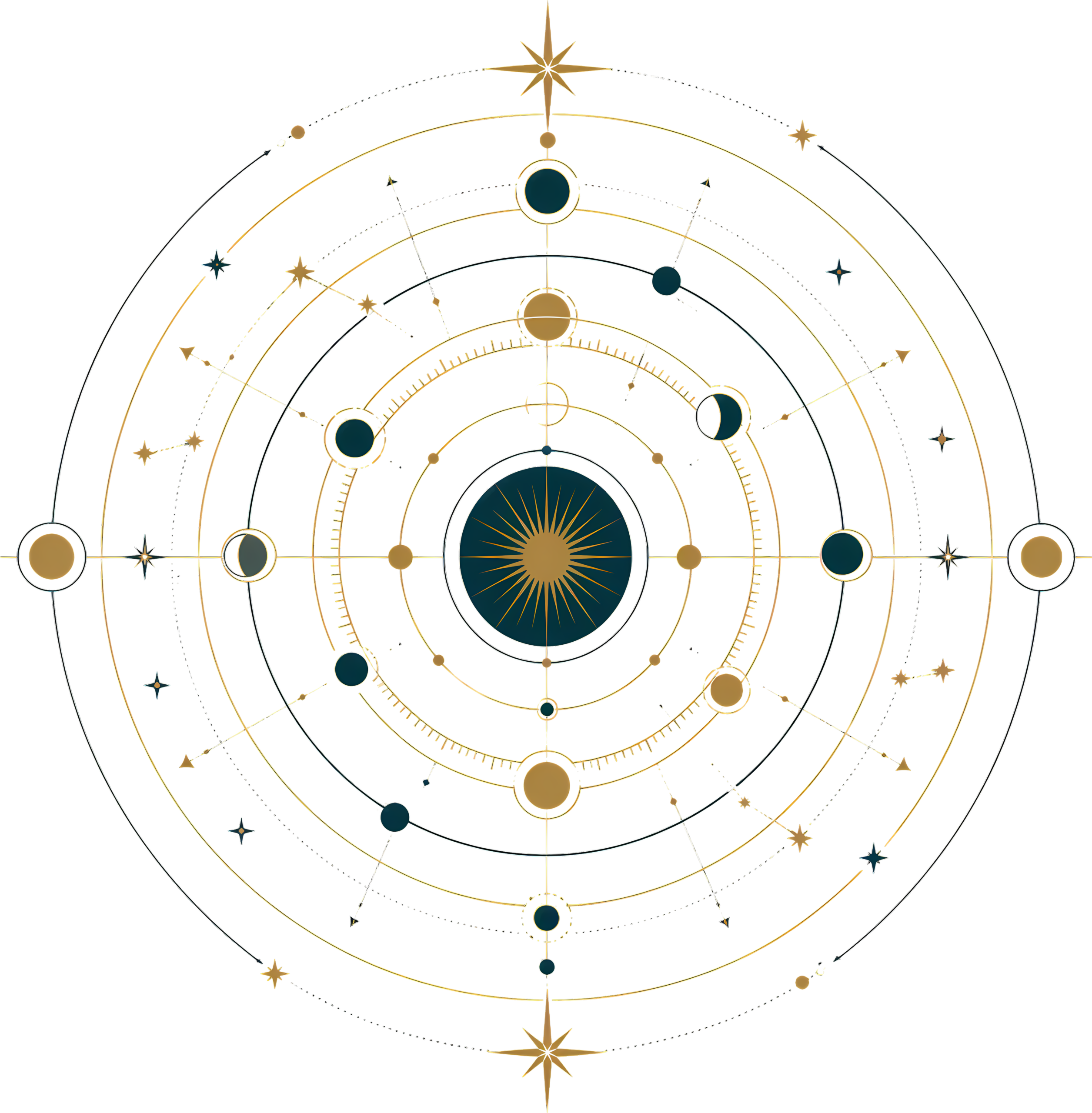 Celestial Astrolabe T-Shirt | Retro Constellation Orbit Diagram Tee - Image 2