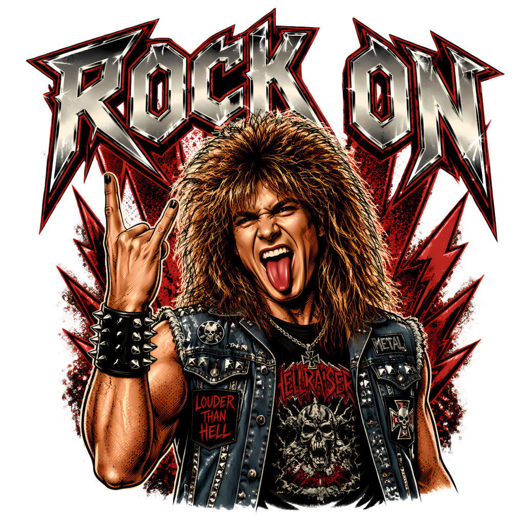 Funny 80s Metal T-Shirt | Rock On Retro 80s Slang Headbanger Tee