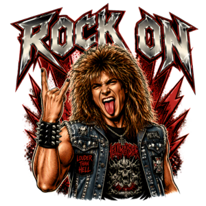 Funny 80s Metal T-Shirt | Rock On Retro 80s Slang Headbanger Tee