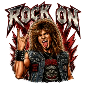 Funny 80s Metal T-Shirt | Rock On Retro 80s Slang Headbanger Tee