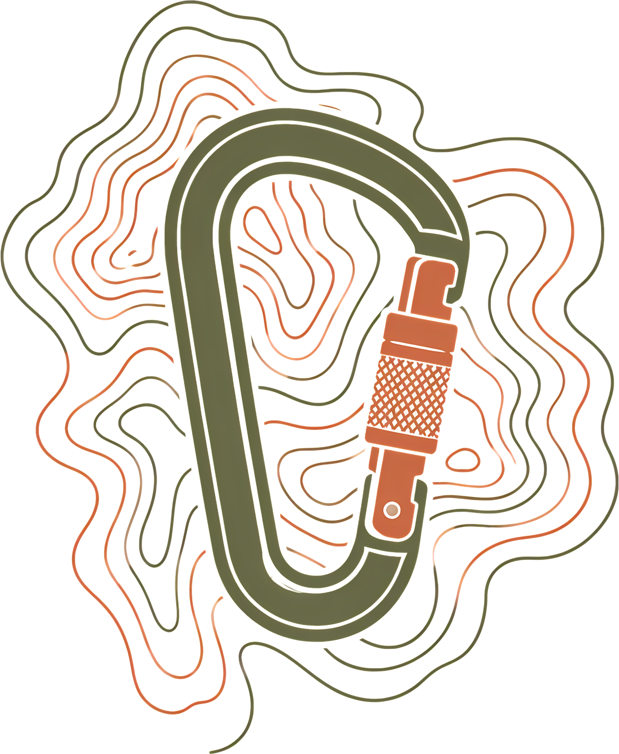 Minimalist Carabiner T-Shirt | Retro Topographic Climbing Contour Tee - Image 2