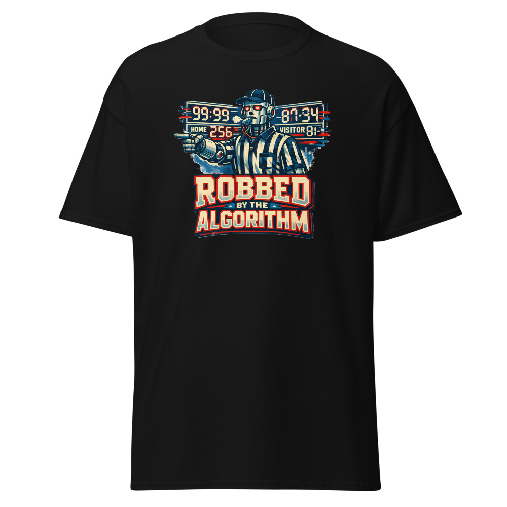Funny Robot Referee T-Shirt | Robbed by the Algorithm Retro Sports Tee