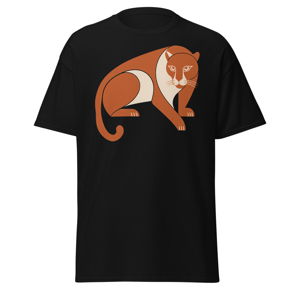 Mid-Century Panther T-Shirt | Retro Minimalist Big Cat Silhouette Tee