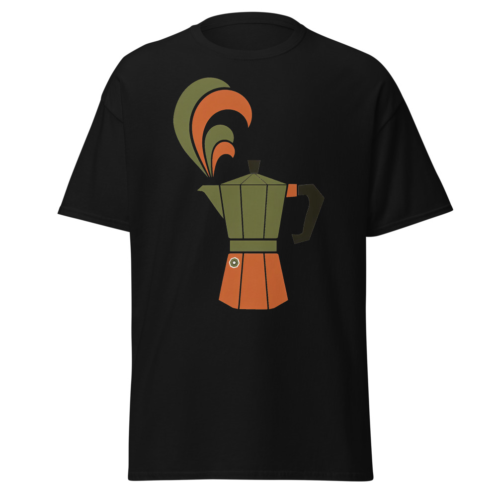 Retro Moka Pot T-Shirt | Italian Espresso Icon Vintage Coffee Tee