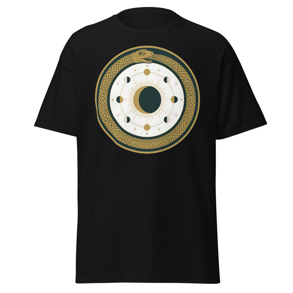 Alchemical Ouroboros T-Shirt | Retro Celestial Eclipse Emblem Tee