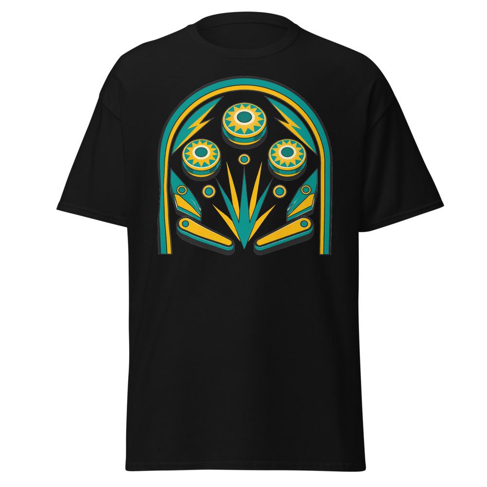 Retro Pinball T-Shirt | Vintage Playfield Bumper Badge Arcade Tee