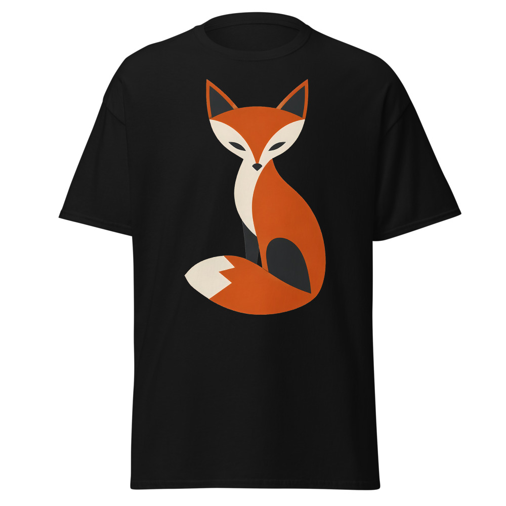Scandinavian Fox T-Shirt | Minimalist Geometric Nordic Animal Tee