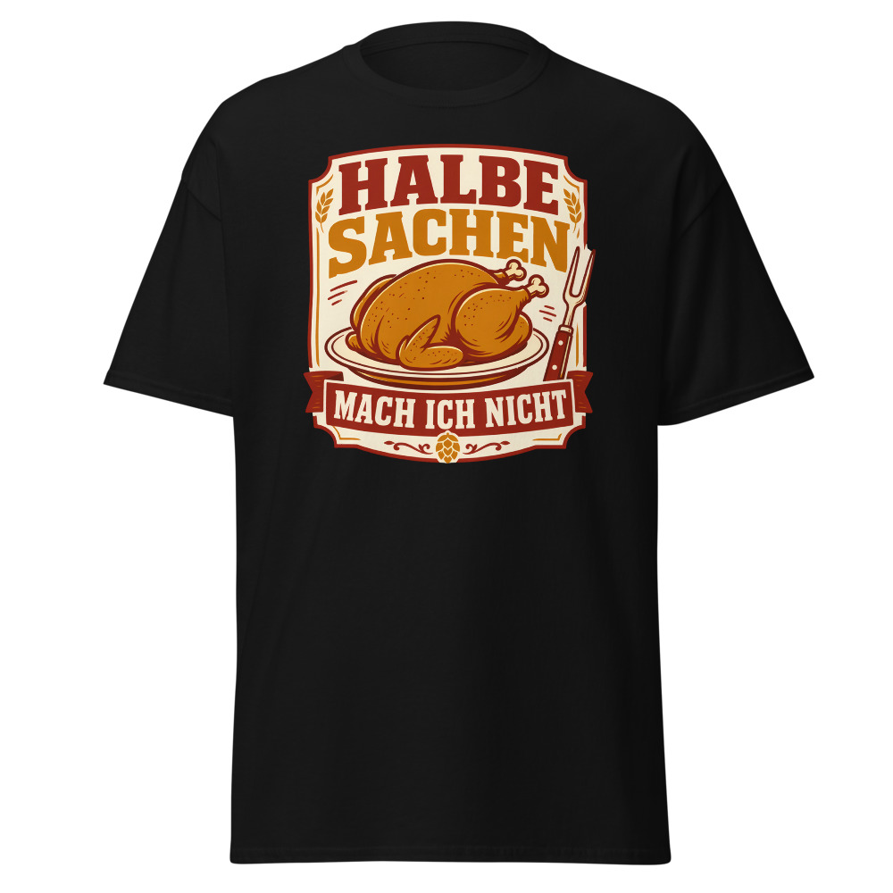 Retro Oktoberfest T-Shirt | Halbe Sachen German Roast Chicken Tee - Image 7