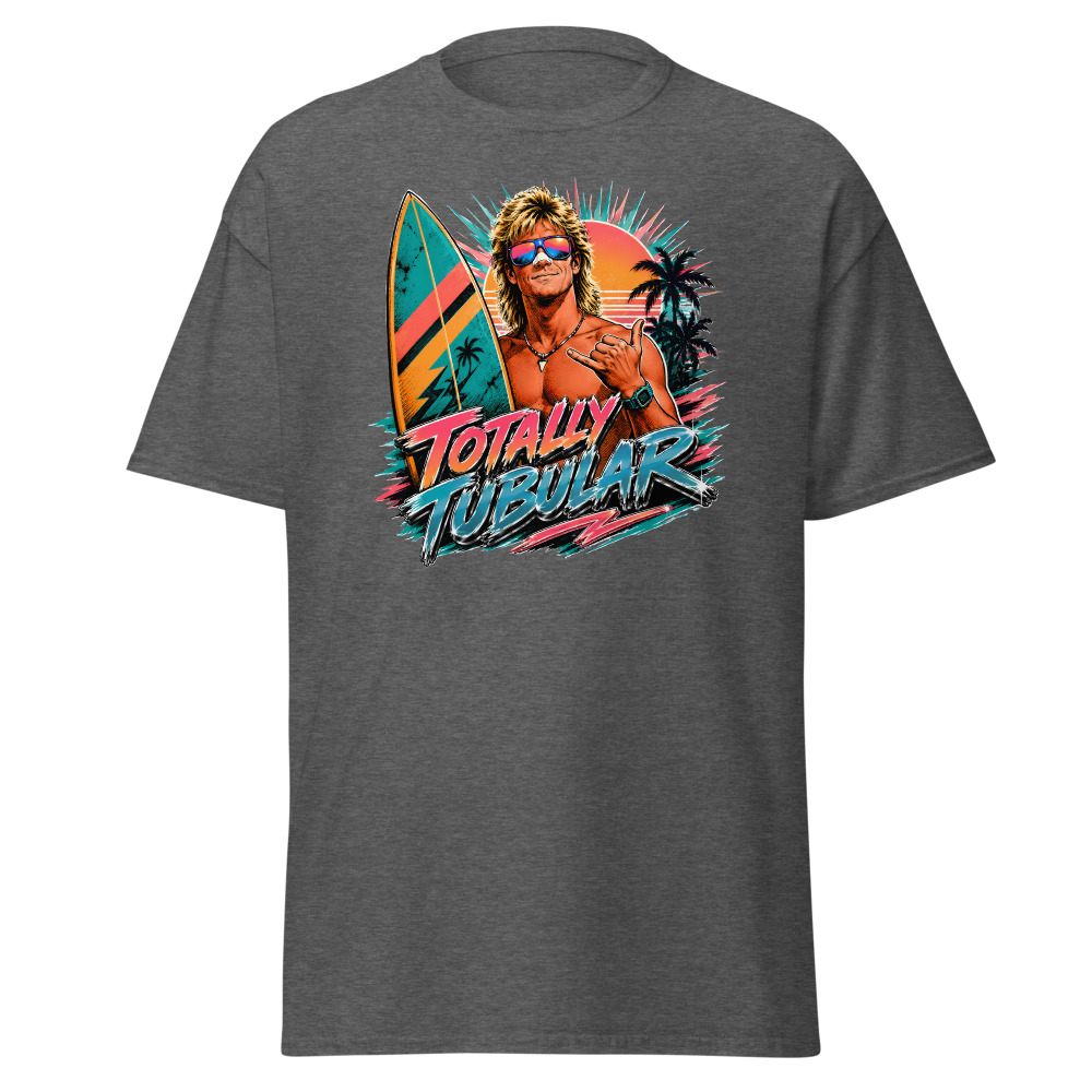 Funny 80s Surfer T-Shirt | Totally Tubular Retro 80s Slang Beach Tee - Image 4