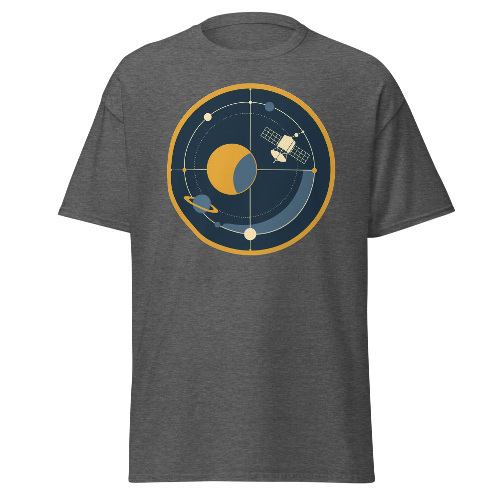 Retro Space Probe T-Shirt | 1970s Satellite Orbit Diagram Tee - Image 4
