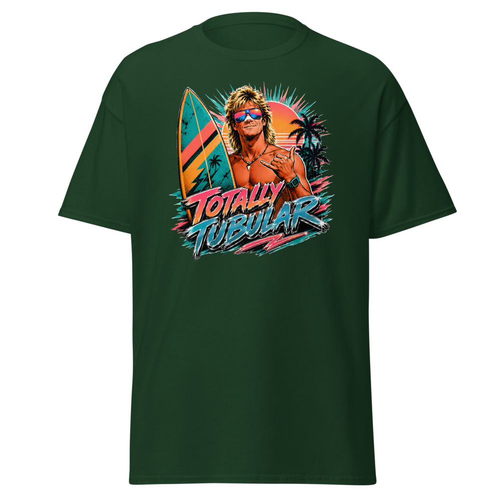 Funny 80s Surfer T-Shirt | Totally Tubular Retro 80s Slang Beach Tee - Image 5