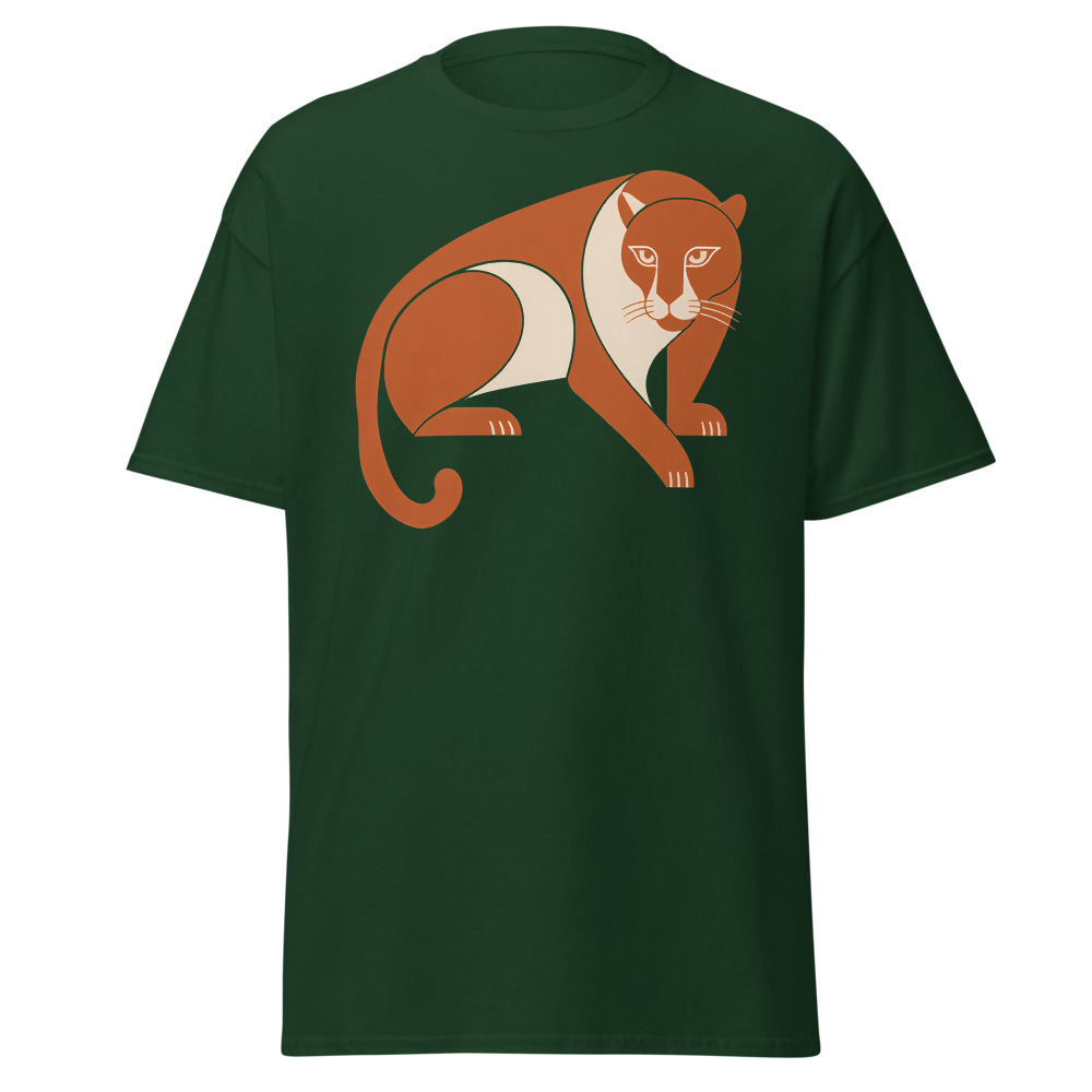 Mid-Century Panther T-Shirt | Retro Minimalist Big Cat Silhouette Tee - Image 5