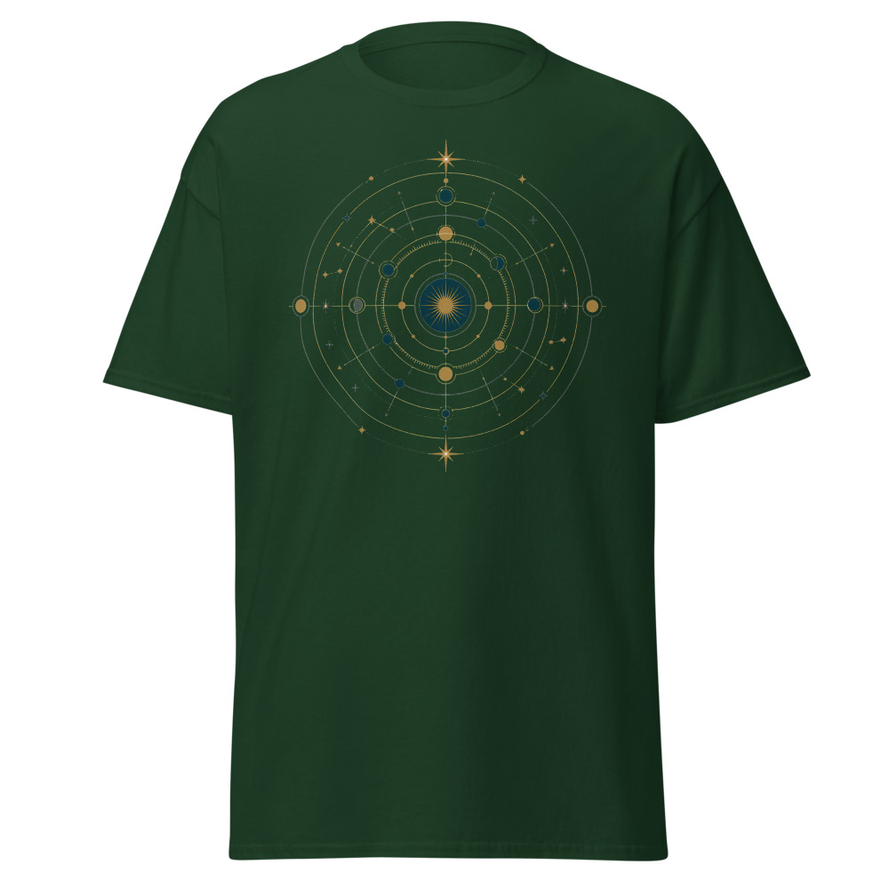 Celestial Astrolabe T-Shirt | Retro Constellation Orbit Diagram Tee - Image 6