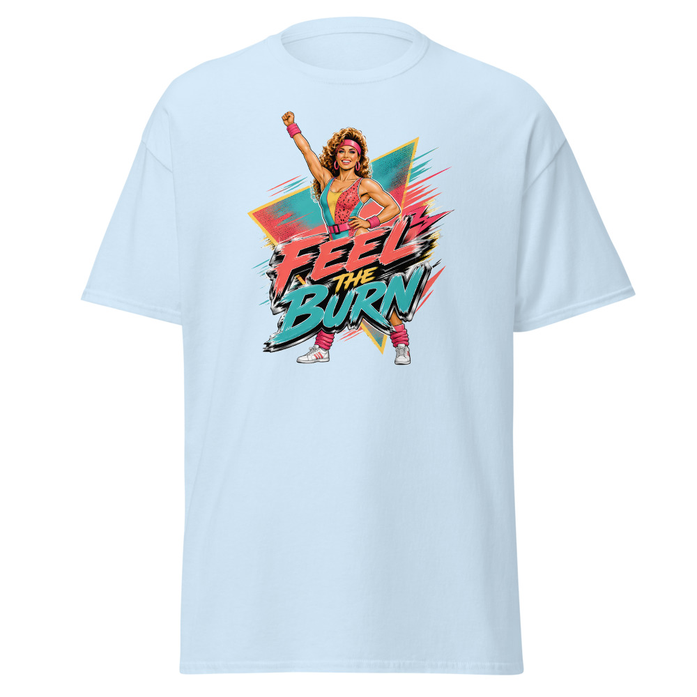 Funny 80s Aerobics T-Shirt | Feel the Burn Retro 80s Slang Workout Tee - Image 6