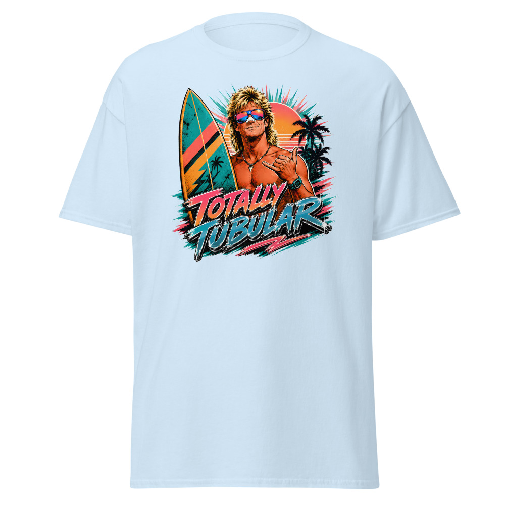 Funny 80s Surfer T-Shirt | Totally Tubular Retro 80s Slang Beach Tee - Image 6