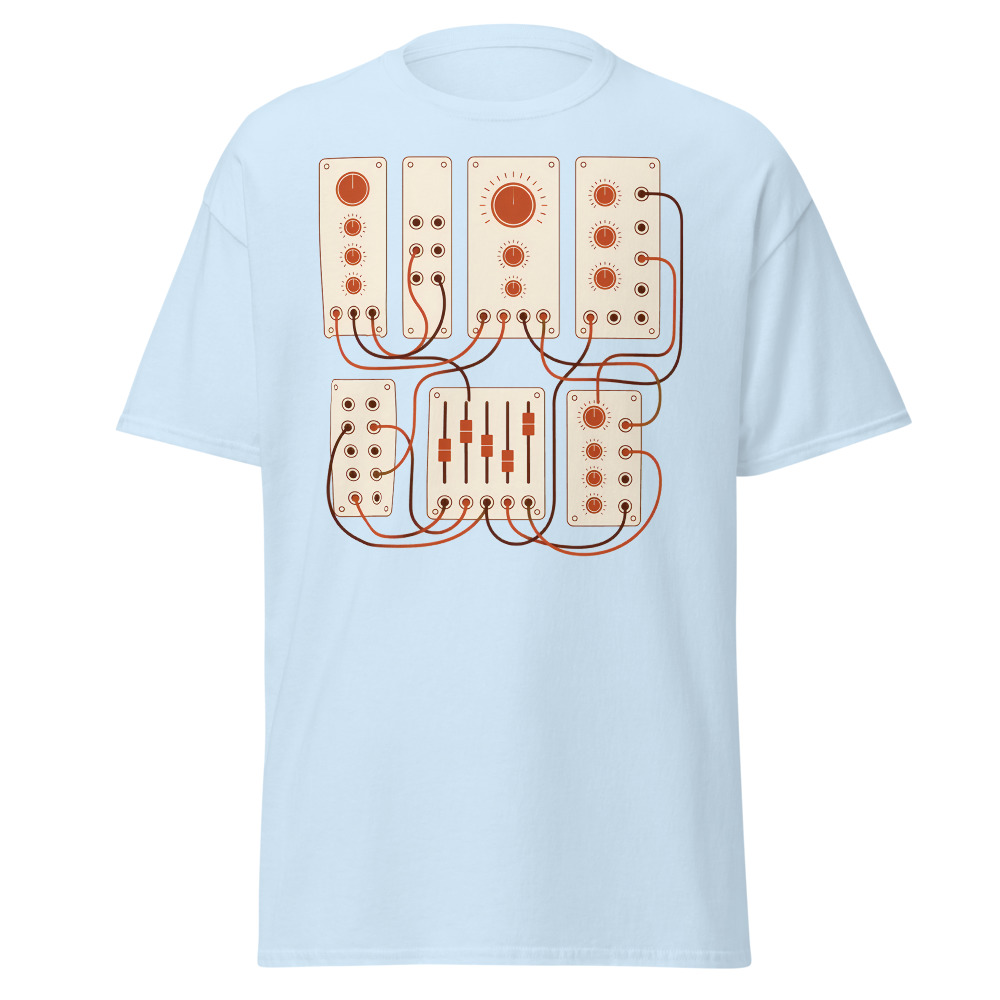 Vintage Modular Synth T-Shirt | Retro Patch Panel Line Art Music Tee - Image 6