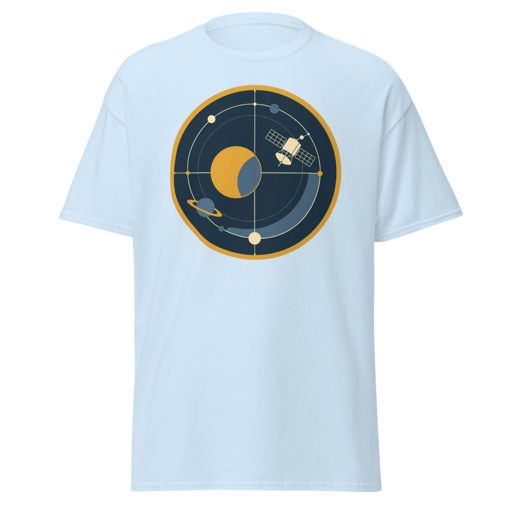 Retro Space Probe T-Shirt | 1970s Satellite Orbit Diagram Tee - Image 6