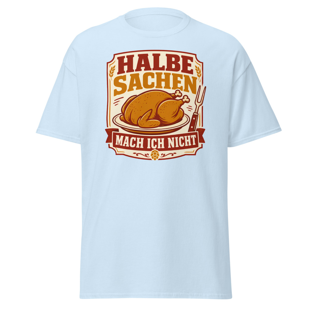Retro Oktoberfest T-Shirt | Halbe Sachen German Roast Chicken Tee - Image 4
