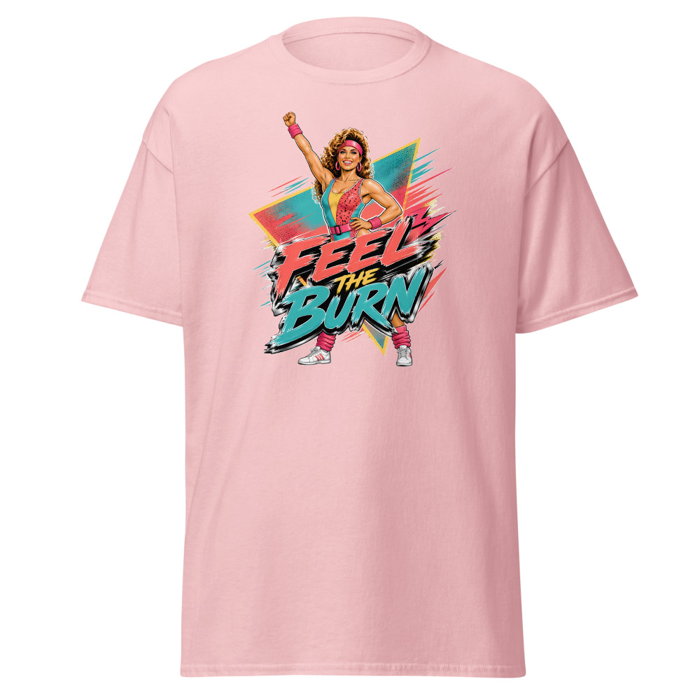 Funny 80s Aerobics T-Shirt | Feel the Burn Retro 80s Slang Workout Tee - Image 7