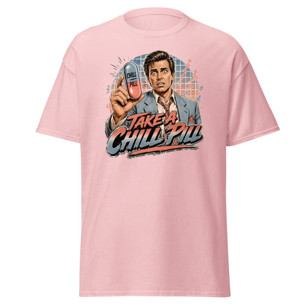 Funny 80s Yuppie T-Shirt | Take a Chill Pill Retro 80s Slang Office Tee - Image 7