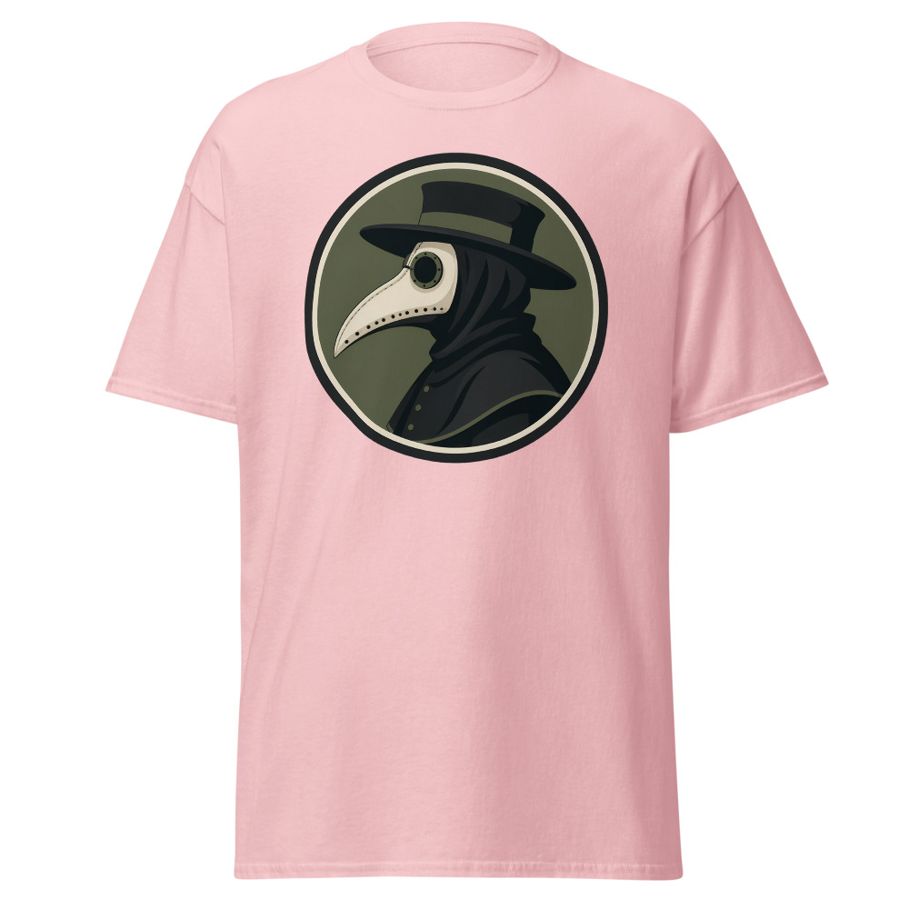 Vintage Plague Doctor T-Shirt | Retro Bird Mask Silhouette Horror Tee - Image 7