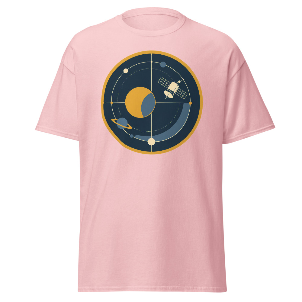 Retro Space Probe T-Shirt | 1970s Satellite Orbit Diagram Tee - Image 7