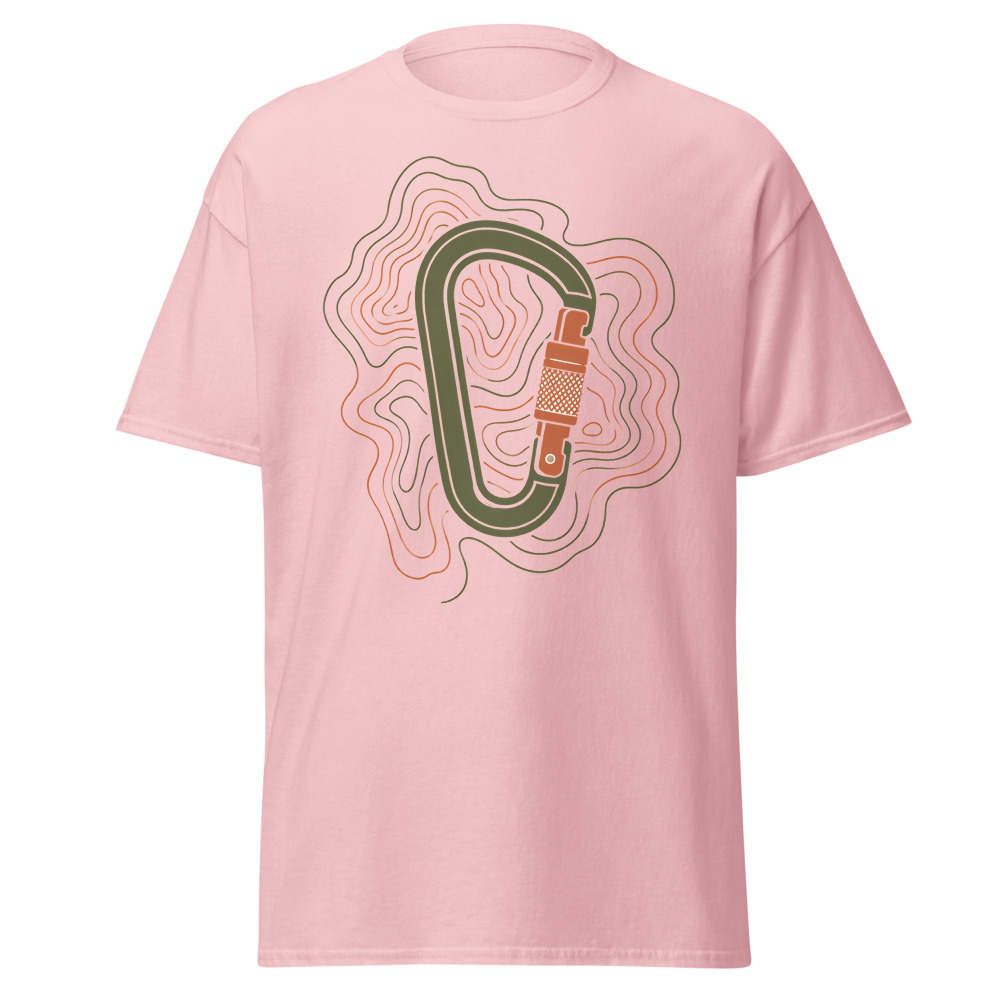 Minimalist Carabiner T-Shirt | Retro Topographic Climbing Contour Tee - Image 7