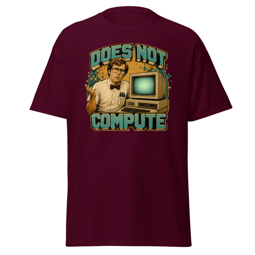 Funny 80s Nerd T-Shirt | Does Not Compute Retro 80s Slang Computer Tee - Image 8