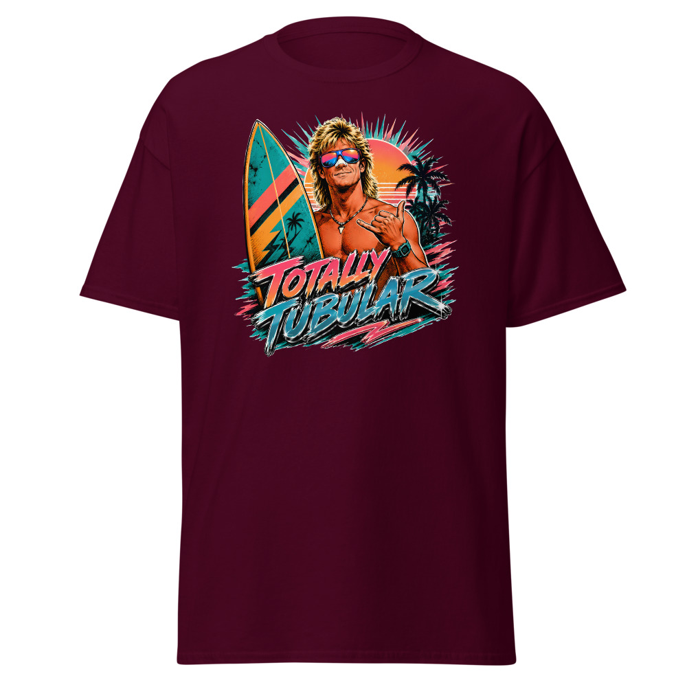 Funny 80s Surfer T-Shirt | Totally Tubular Retro 80s Slang Beach Tee - Image 8