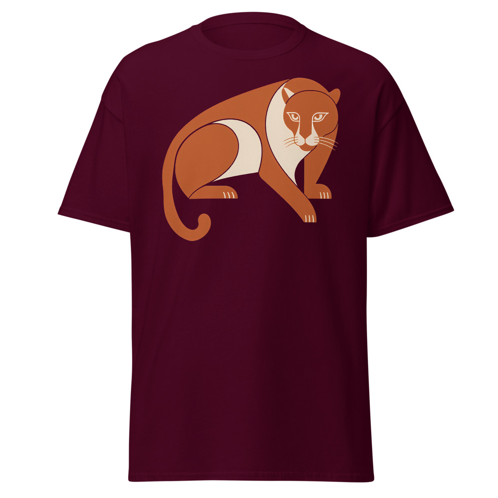 Mid-Century Panther T-Shirt | Retro Minimalist Big Cat Silhouette Tee - Image 8