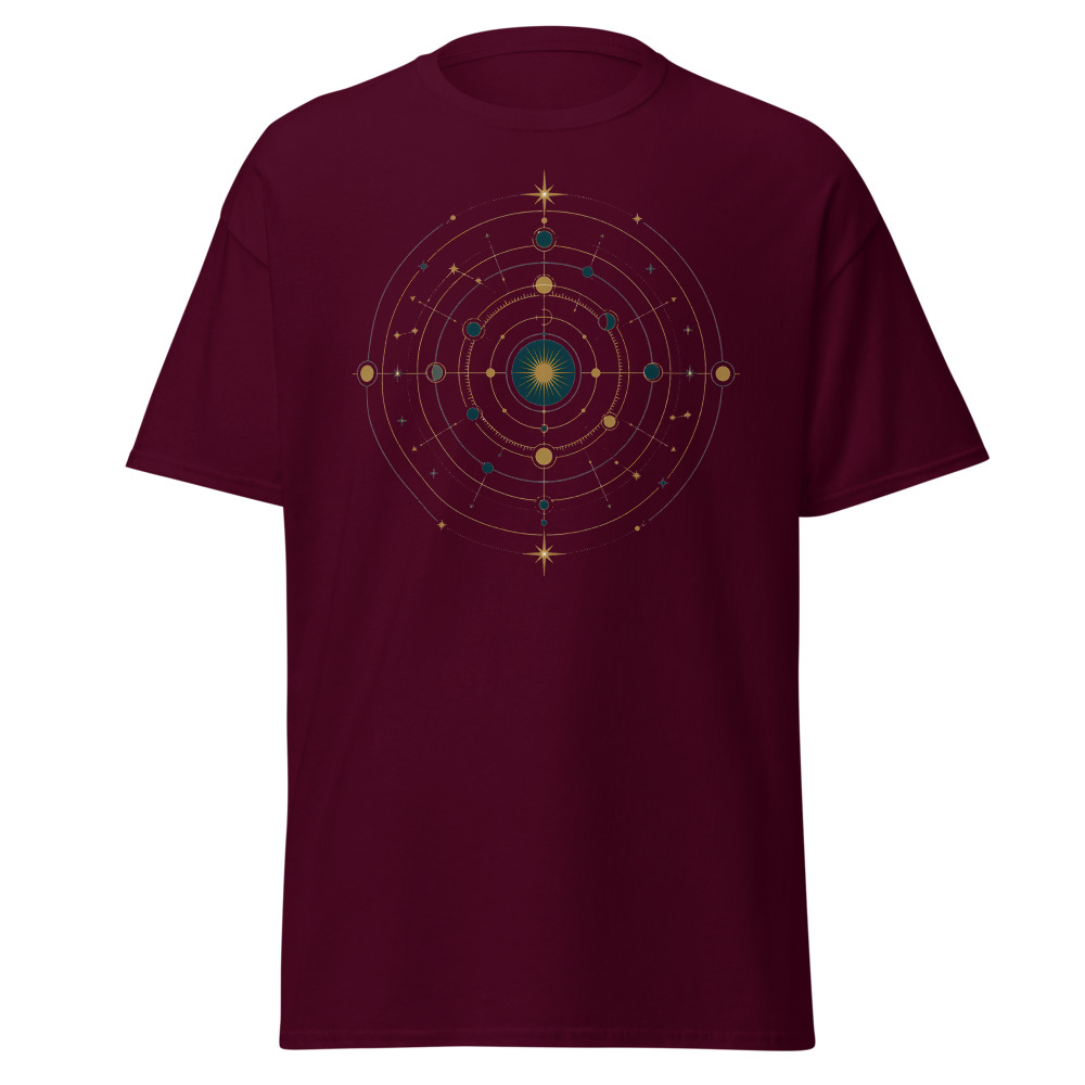 Celestial Astrolabe T-Shirt | Retro Constellation Orbit Diagram Tee - Image 9