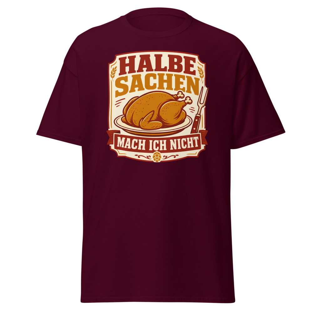Retro Oktoberfest T-Shirt | Halbe Sachen German Roast Chicken Tee - Image 10