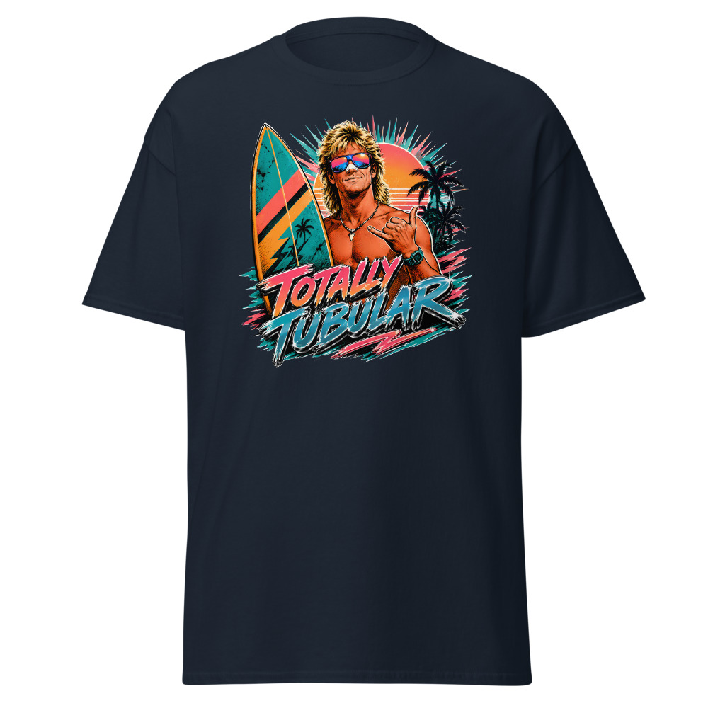 Funny 80s Surfer T-Shirt | Totally Tubular Retro 80s Slang Beach Tee - Image 9