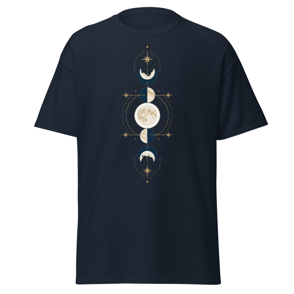 Celestial Moon Phases T-Shirt | Retro Lunar Alignment Diagram Tee - Image 10