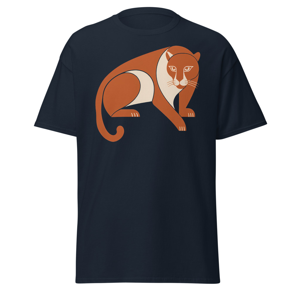 Mid-Century Panther T-Shirt | Retro Minimalist Big Cat Silhouette Tee - Image 9
