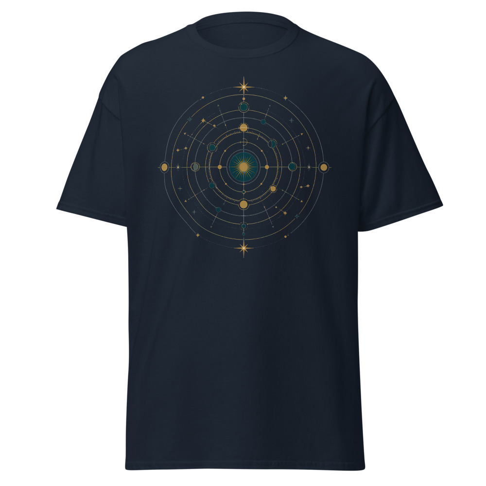 Celestial Astrolabe T-Shirt | Retro Constellation Orbit Diagram Tee - Image 10