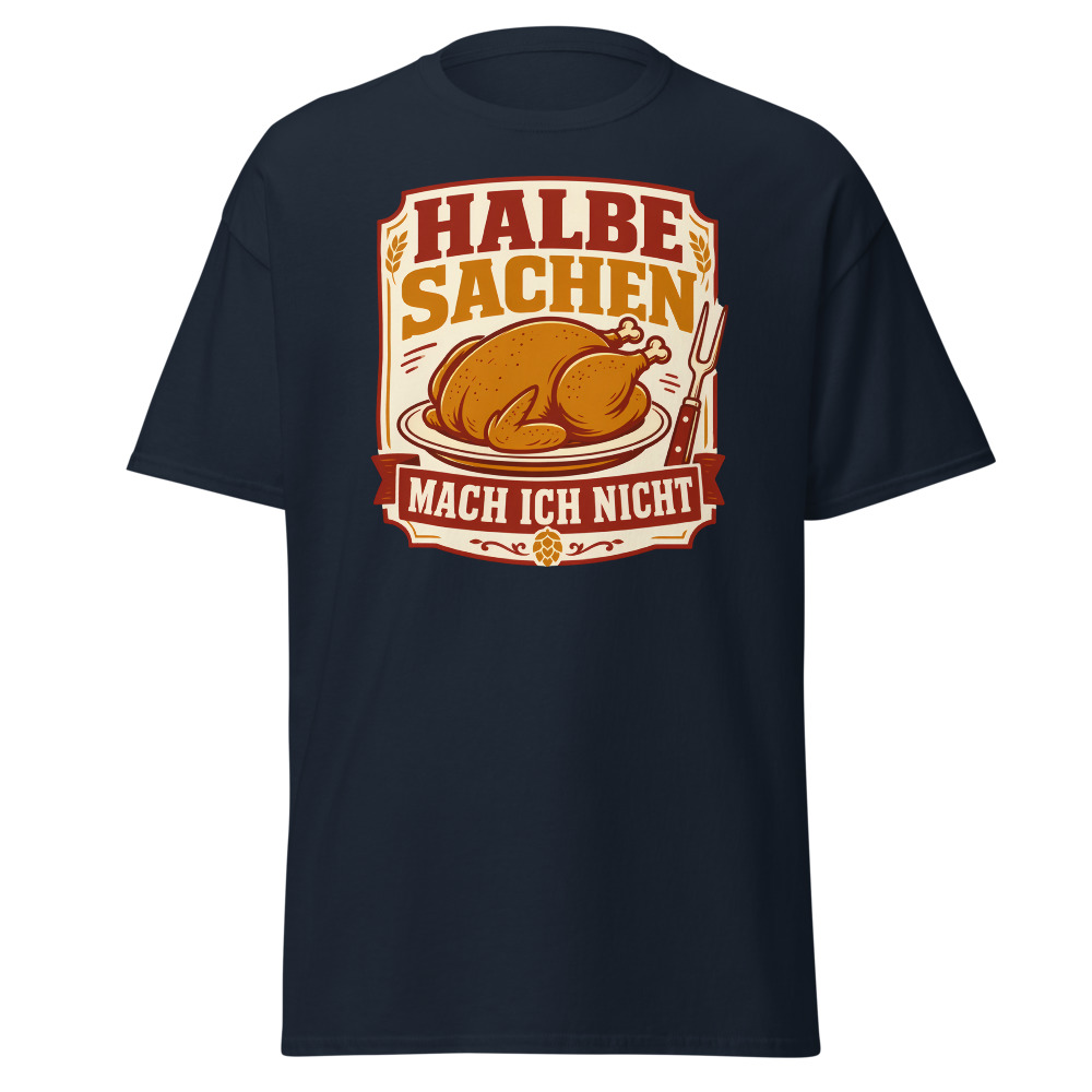 Retro Oktoberfest T-Shirt | Halbe Sachen German Roast Chicken Tee - Image 11