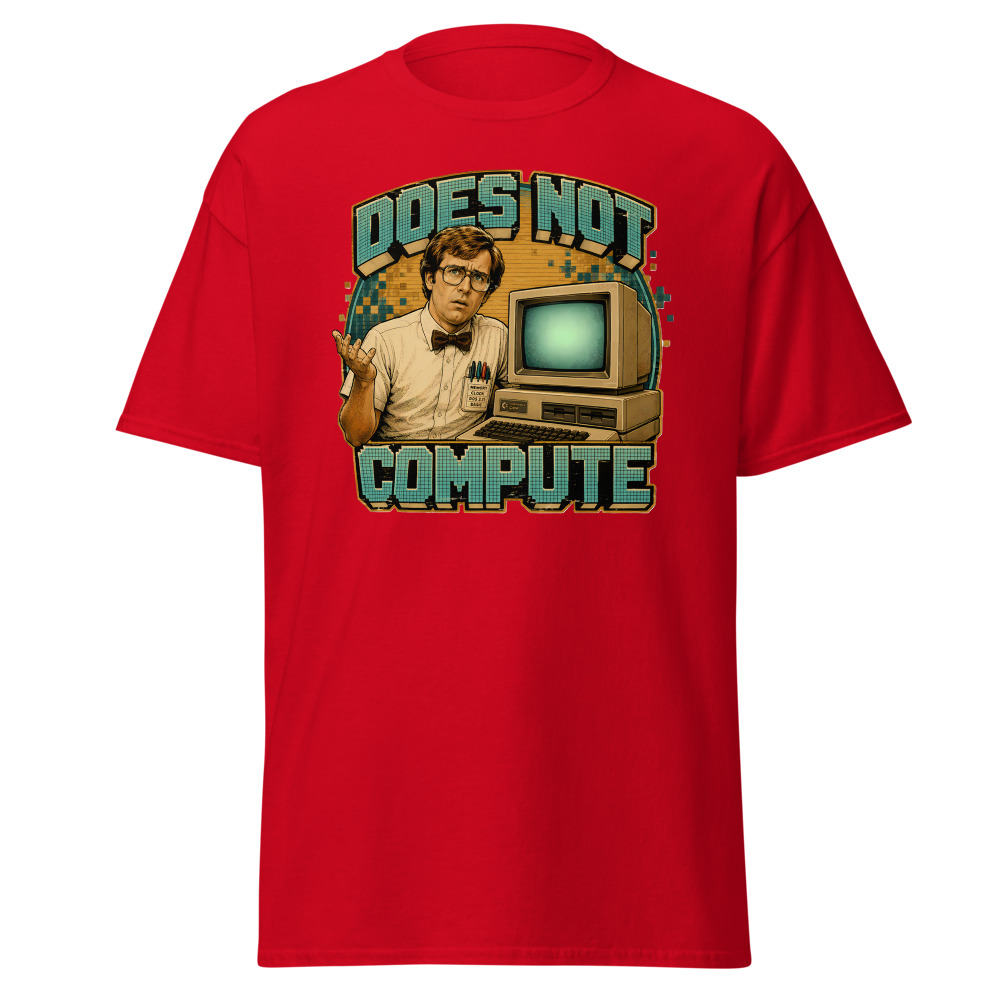 Funny 80s Nerd T-Shirt | Does Not Compute Retro 80s Slang Computer Tee - Image 10