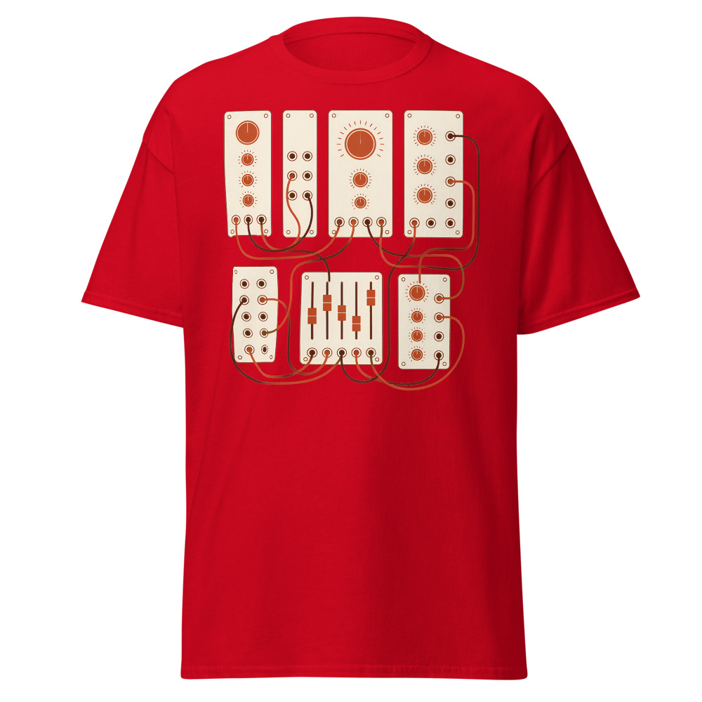 Vintage Modular Synth T-Shirt | Retro Patch Panel Line Art Music Tee - Image 10