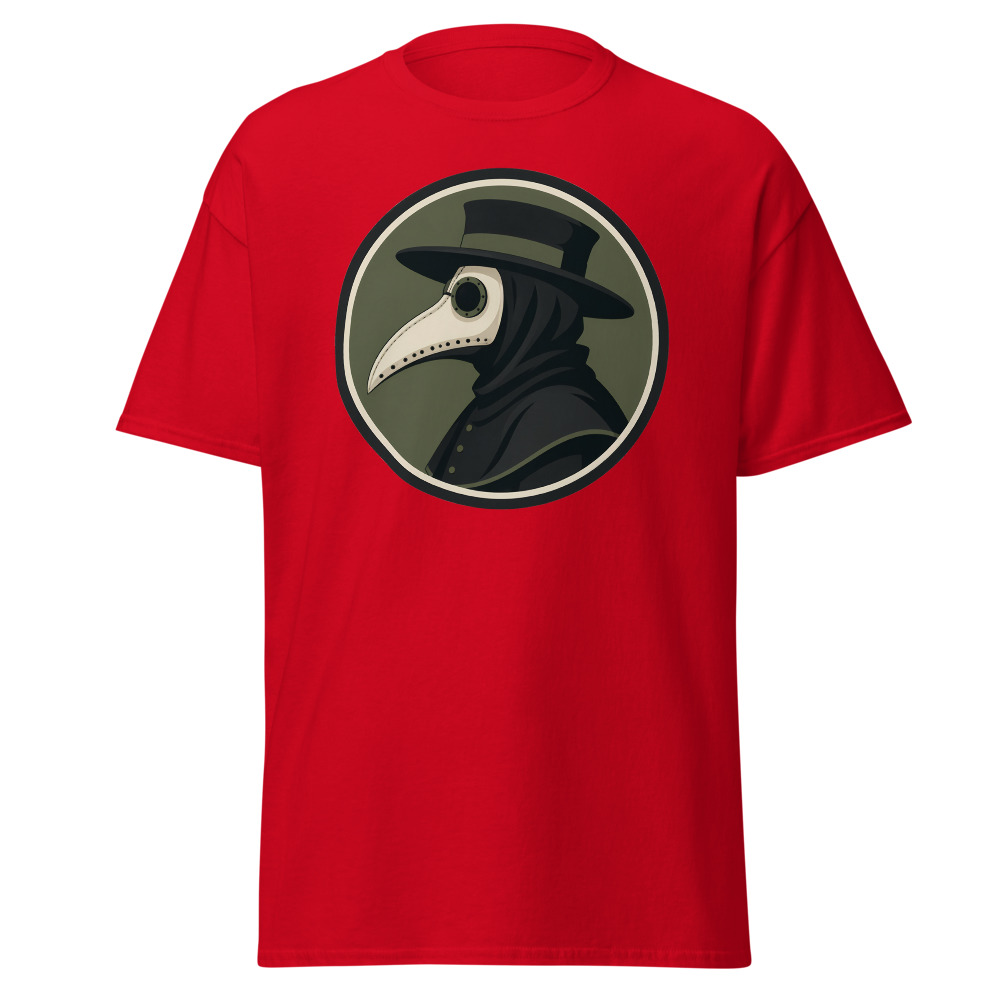 Vintage Plague Doctor T-Shirt | Retro Bird Mask Silhouette Horror Tee - Image 10