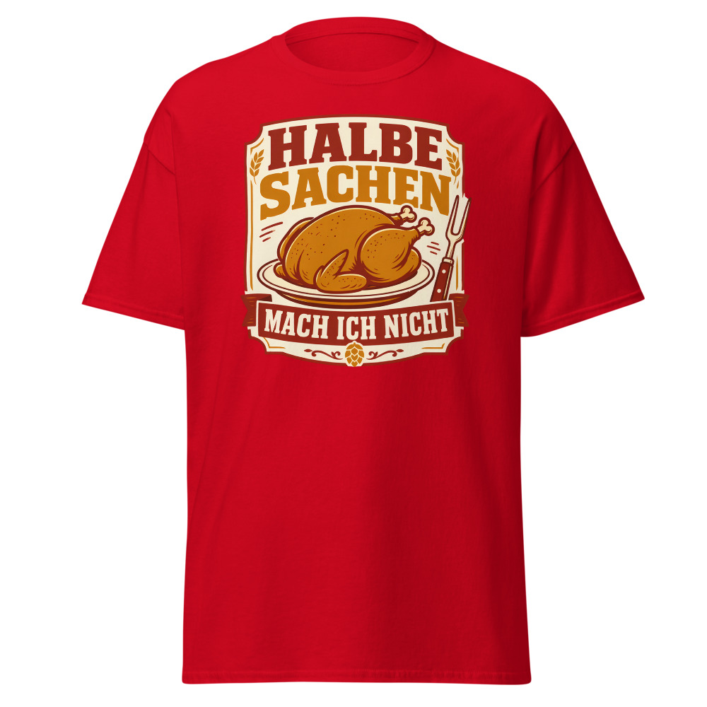 Retro Oktoberfest T-Shirt | Halbe Sachen German Roast Chicken Tee - Image 12