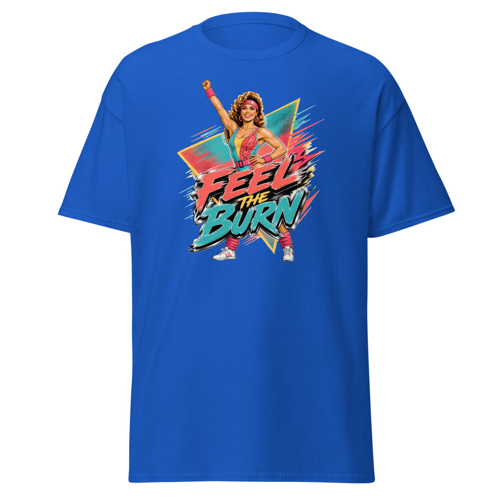 Funny 80s Aerobics T-Shirt | Feel the Burn Retro 80s Slang Workout Tee - Image 11