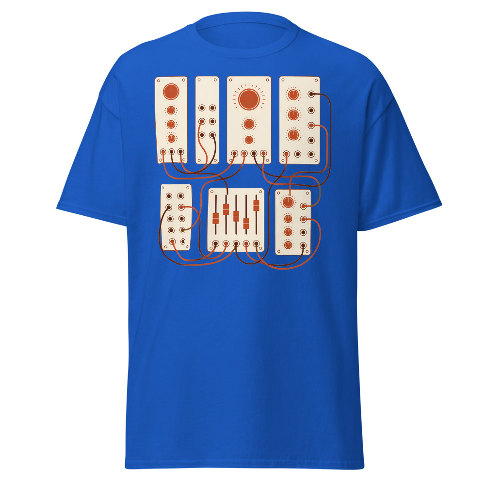 Vintage Modular Synth T-Shirt | Retro Patch Panel Line Art Music Tee - Image 11