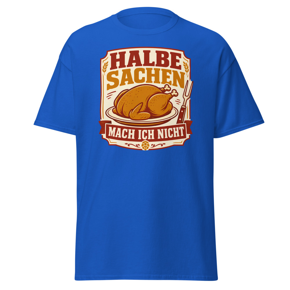 Retro Oktoberfest T-Shirt | Halbe Sachen German Roast Chicken Tee - Image 5
