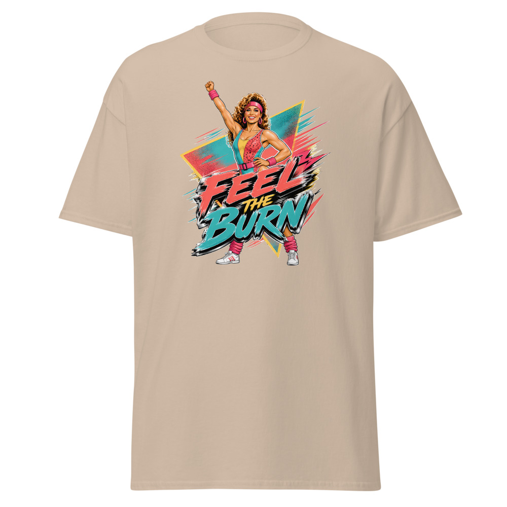 Funny 80s Aerobics T-Shirt | Feel the Burn Retro 80s Slang Workout Tee - Image 12