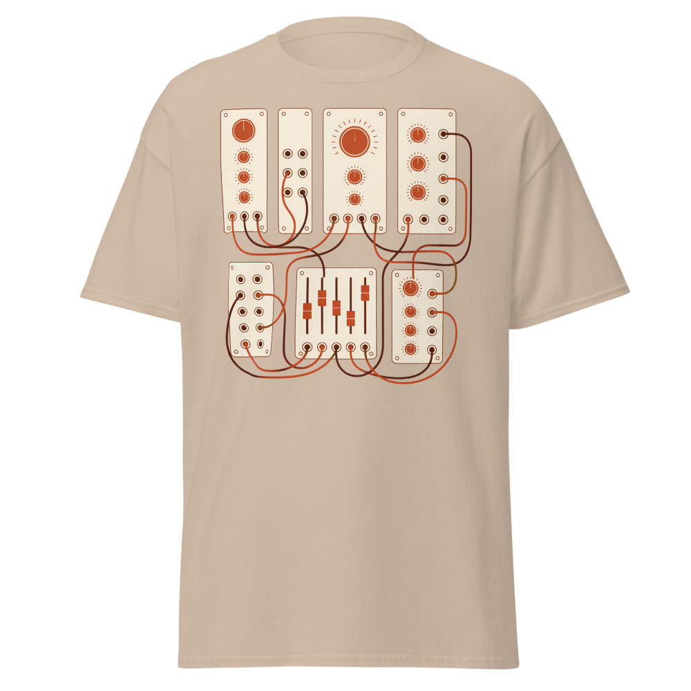 Vintage Modular Synth T-Shirt | Retro Patch Panel Line Art Music Tee - Image 12