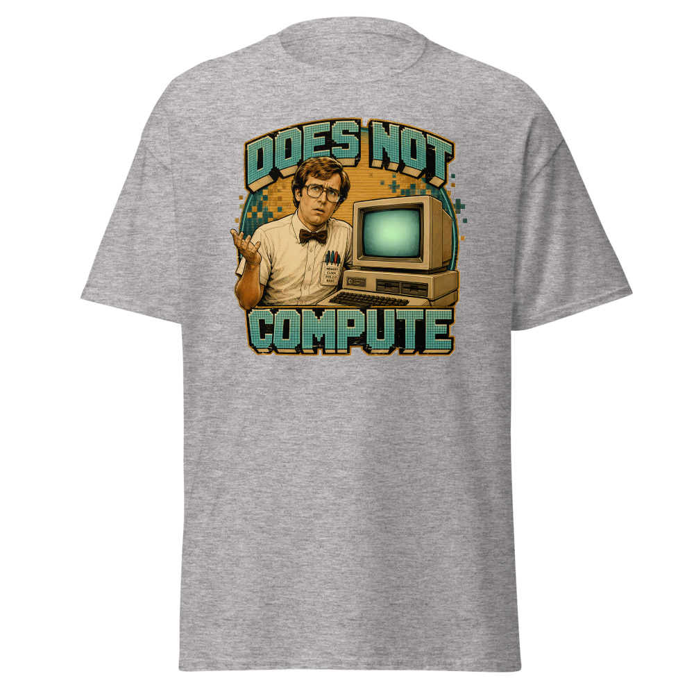 Funny 80s Nerd T-Shirt | Does Not Compute Retro 80s Slang Computer Tee - Image 13