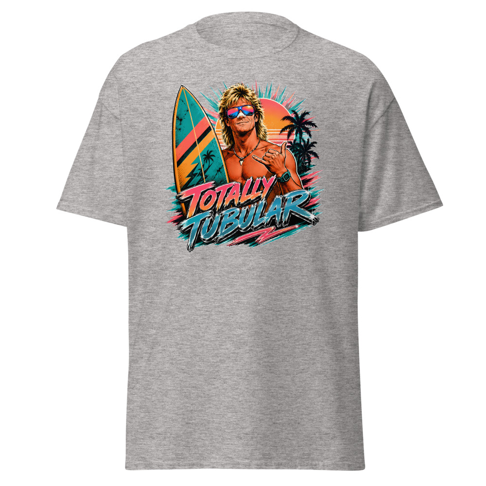 Funny 80s Surfer T-Shirt | Totally Tubular Retro 80s Slang Beach Tee - Image 13
