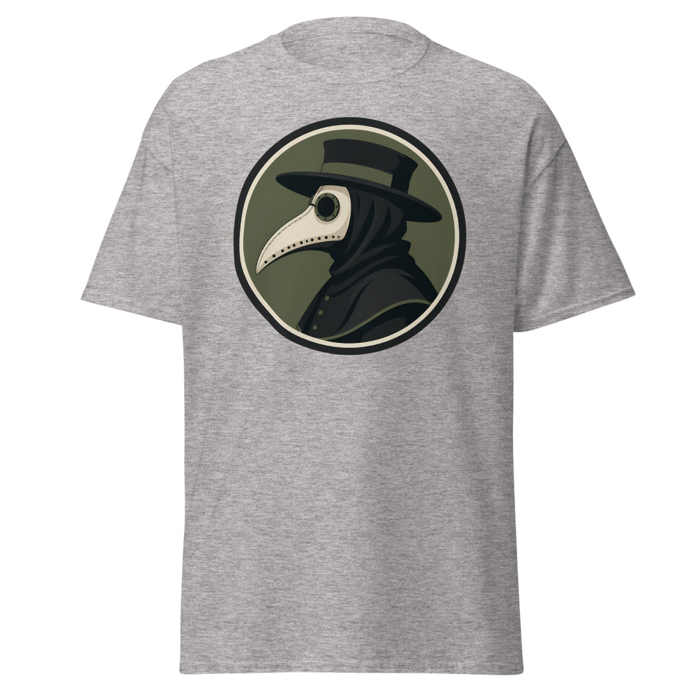 Vintage Plague Doctor T-Shirt | Retro Bird Mask Silhouette Horror Tee - Image 13